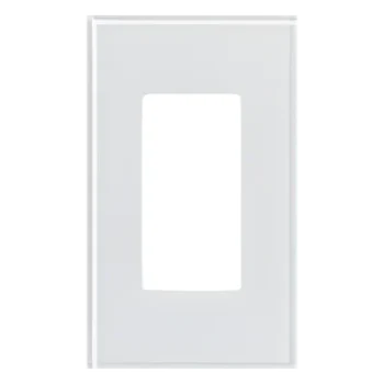 Placa de cristal / 1 espacio / 71.6 x 120.1 mm / cristal termorreforzado con laminado / sin tornillos visibles / apertura Designer / blanco CWH