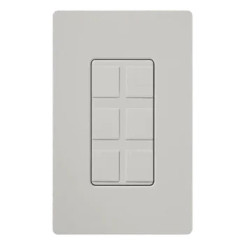 Marco de pared / 6 puertos modulares / 12.00 x 4.69 x 0.30 in / Sin tornillos / Acabado Palladium satinado