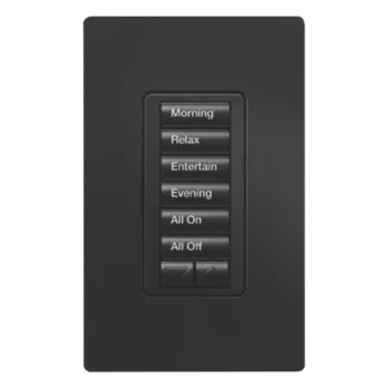 Teclado de pared seeTouch / 6 botones con subir/bajar / Retroiluminado / 120 V con neutro / RF 431-437 MHz / RadioRA 2 / Color Midnight