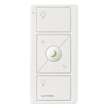 Control remoto inalámbrico / 3 botones + subir-bajar / luz nocturna / RF 431-437 MHz / batería CR2032 / Caseta Wireless y RadioRA 2 / blanco brillante