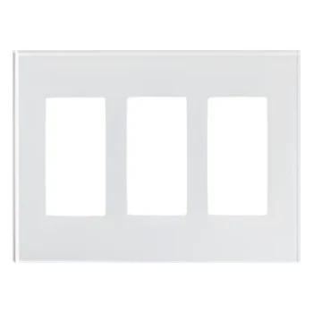 Placa de cristal / 3 espacios / 163.6 x 120.1 mm / cristal termorreforzado con laminado / sin tornillos visibles / apertura Designer / blanco CWH