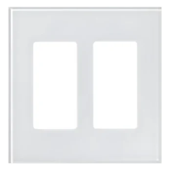 Placa de cristal / 2 espacios / 117.6 x 120.1 mm / cristal termorreforzado con laminado / sin tornillos visibles / apertura Designer / blanco CWH