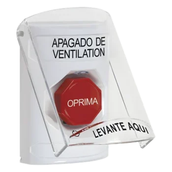 Botón de Apagado de Ventilación / Tapa Policarbonato / Giro para Restablecer / Texto Español / LED Opcional