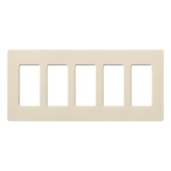 Placa de pared / 5 espacios / Color almendra / Diseño modular / Línea de controles Lutron