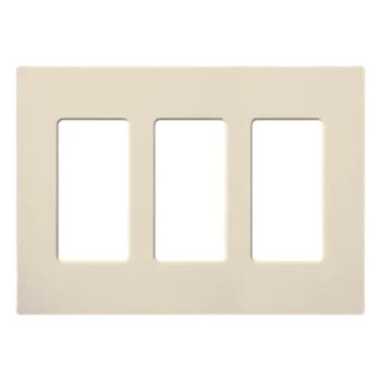 Placa de pared Claro / 3 espacios / 16.7 cm de ancho / sin tornillos visibles / apertura estilo Designer / almendra claro brillante