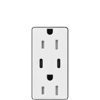 Receptáculo USB Lutron / 15 A 125 V~ / Tipo A+C / Power Delivery 55 W / Tamper Resistant / Claro Satin Midnight