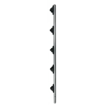 Poste de Paso para Cercas Eléctricas / Tubo Redondo 25 mm (1 in) / Longitud 1 m (39.4 in) / 5 Aisladores Integrados / Acero Galvanizado en Caliente