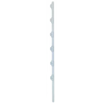 Poste de Paso para Cerca Eléctrica / Tubo de Acero Galvanizado / 6 Aisladores / 1.4 m (4.6 ft) / Diámetro 25 mm (1 in) / Pintura Blanca Exterior