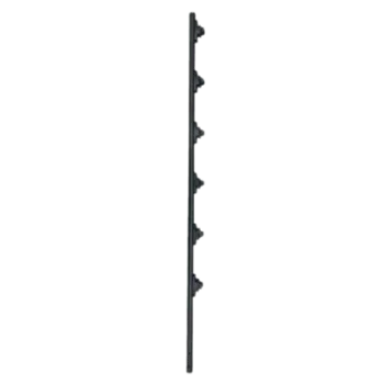 Poste de Paso para Cerca Eléctrica / Tubo de Acero Galvanizado / 6 Aisladores / 1.4 m (4.6 ft) / Diámetro 25 mm (1 in) / Acabado Negro