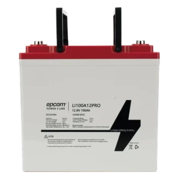 Batería LiFePO4 Ciclo Profundo / 12.8 Vcc / 100 Ah / Descarga 100 A / 3500 Ciclos / Rango -20°C a +60°C / Carga CC/CV 14.4 Vcc