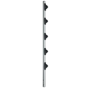 Poste de Paso para Cercas Eléctricas / Tubo de Acero Galvanizado / 5 Aisladores / Longitud 1.2 m (3.9 ft) / Diámetro 25 mm (1 in) / Peso 0.92 kg