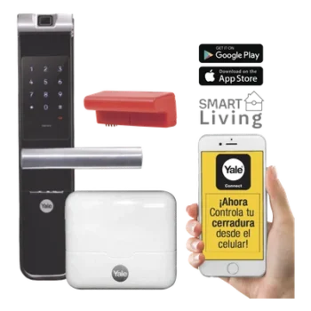 Kit Cerradura Electrónica Inteligente / Apertura por Código, Biometría y Smartphone / 100 Huellas y 100 PINs / Puertas 35-90 mm / Cierre Automático / Wi-Fi