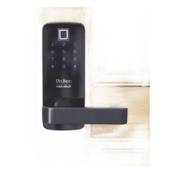 Cerradura Electrónica con Manija / Biométrico / Tarjeta / Contraseña / 99 Usuarios / 6 V DC / Madera