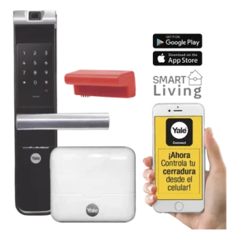 Kit Cerradura Electrónica Inteligente / Biometría y Código PIN / Control Remoto por Smartphone / Wi-Fi / 200 Usuarios / Puertas 35-90 mm