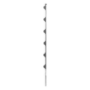 Poste para Cerca Electrificada / 6 Aisladores de Paso / Acero Galvanizado Calibre 18 / Altura 1.4 m (4.6 ft) / Fijación en Concreto / Intemperie