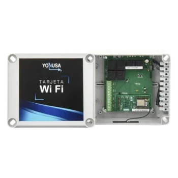 Modulo WIFI con gabinete para uso en Energizadores YONUSA/Aplicación sin costo/Activación Remota de 4 salidas tipo Relay con alta capacidad.