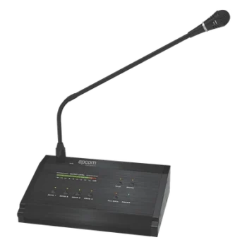 Micrófono de Voceo / 4 Zonas / Comunicación 1 km (3280.8 ft) / Conexión RJ45 / Medidor de Nivel 10 Segmentos / Alimentación 24V DC