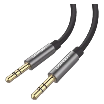 Cable Auxiliar / 2 m (6.6 ft) / Conector 3.5mm Macho a Macho / Chapado en Oro 24K / TPE / Aluminio / Negro