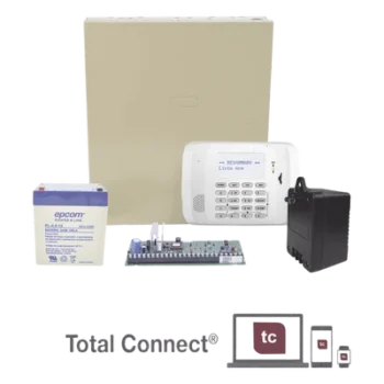 Panel de alarma residencial y comercial / hasta 48 zonas / 3 particiones / kit con gabinete, batería y transformador / AlarmNet y Total Connect
