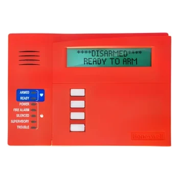 Teclado Alfanumérico LCD 2 Líneas / Gabinete Rojo / LEDs de Incendio, Supervisión y Falla / Compatible VISTA-32FB, 128FBP, 250FBP