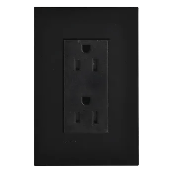 Tomacorriente dúplex / 15 A / 125 V~ 60 Hz / resistente a manipulaciones / placa incluida / New Architectural / agrupable con Palladiom y GRAFIK T / negro
