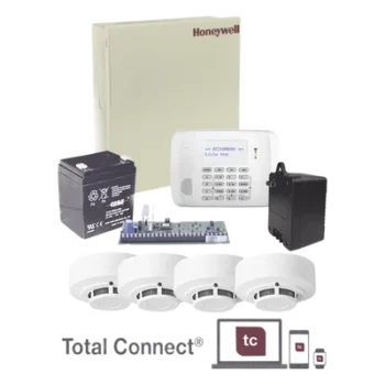 Kit panel de alarma VISTA-48LA / Gabinete, transformador y batería / 4 detectores de humo / 48 zonas / 40 inalámbricas 5800 / Total Connect