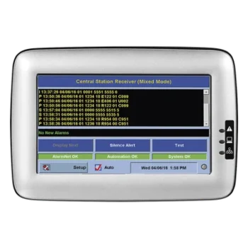 Receptor IP / AlarmNet / Red privada o Internet / Pantalla táctil / RS232 / Hasta 9,999 cuentas