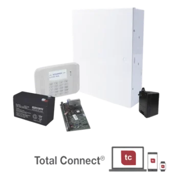 Panel de alarma VISTA-48LA / teclado alfanumérico con receptor RF / batería 12 V 9 Ah / transformador 16.5 Vca / gabinete