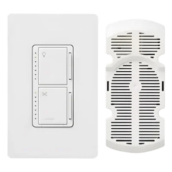 Control ventilador/luz Maestro / 120 V / atenuador 300 W inc-hal / ventilador 1 A, 7 velocidades / multilocalización / incluye módulo de canopy / blanco