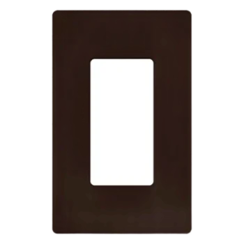 Placa de pared Claro / 1 espacio (1-gang) / sin tornillos visibles / apertura decorador / termoplástico brillante café / 11.9 x 7.5 cm