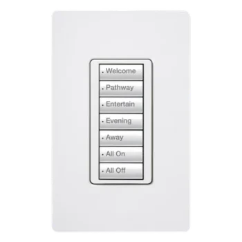 Botonera de pared / 7 botones / retroiluminación ajustable / RF 431-437 MHz / 120 V con neutro / color blanco / RadioRA 2
