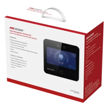 Terminal de Control de Acceso / Reconocimiento Facial 1,500 Rostros / Lector QR y MIFARE / Pantalla Táctil 4.3 Pulgadas / Videoportero 2 MP / Electroimán 600 lbs