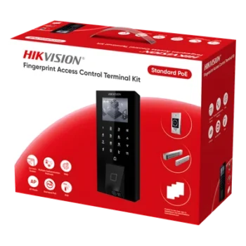 Kit Terminal Control Acceso Biométrico / Huella Digital y QR / 2.4" LCD / 5000 Huellas + 5000 Tarjetas / IP65 / Wi-Fi + PoE / Cerradura Magnética 272 kg (600 lbs)