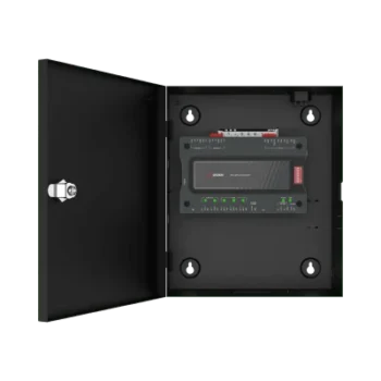 Controlador de Acceso para Elevadores / 128 Pisos / TCP/IP / 100,000 Tarjetas / 50,000 Usuarios / Huella, Tarjeta o QR / 5 Relevadores / 24 Distribuidores Esclavos