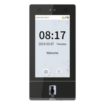 Terminal Biométrica Facial / Pantalla Táctil 7" / 50,000 Usuarios / 10,000 Huellas en Vidrio / IP65 / Wi-Fi 6 / Videoportero SIP 2.0