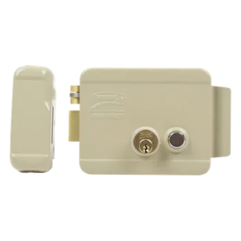 Cerradura Eléctrica / Doble Cerrojo / 12 VCC/VCA / Consumo 2 A/4 A / Botón Integrado / Izquierda / Exterior