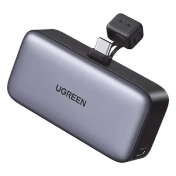 Power Bank / 5000 mAh / USB-C Integrado / 22.5W PD / Pantalla LED / Soporte Integrado