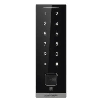 Teclado Esclavo de Control de Acceso / Lector Dual MIFARE 13.56 MHz y PROX EM 125 KHz / Bluetooth y Códigos QR / PIN Táctil / RS-485 Wiegand OSDP / Rango Térmico -40°C a 65°C