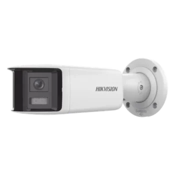 Cámara Bala IP Panorámica / 4 Megapixel / Dual Lente 2.8 mm / 180° / Color 24/7 / Luz Blanca 40 m (131.2 ft) / WDR 130 dB / IP67 / PoE / AcuSense