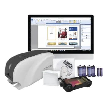 Kit Impresora Tarjetas PVC / Doble Cara / Ethernet / Codificación Inteligente / UV / 23 seg Color / 5 seg Mono