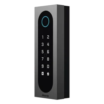 Control de Acceso Slim / 20,000 Tarjetas / 100,000 Eventos / IP65 & IK09 / Multi-Credencial QR-Bluetooth-PIN-RFID / Wiegand-RS485-Relay / Aluminio y Vidrio Templado
