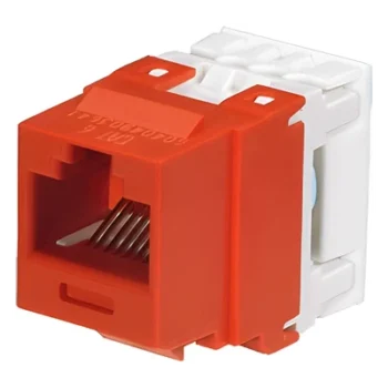 Conector Jack / Categoría 6 / Clase E / Terminación 110 / T568A/B / Keystone / 1 Puerto / Sin Blindaje / Color Rojo