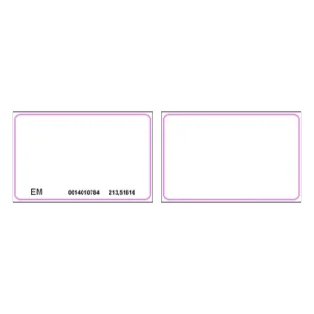 Tarjeta de Proximidad / EM 125 KHz / Rango 2.5-10 cm / ISO 85.5x54x0.8 mm / PVC Blanco / Imprimible Doble Cara