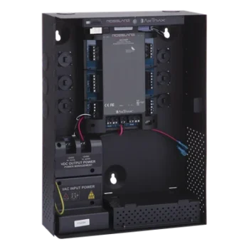 Controlador de Acceso IP / 2 Lectoras Wiegand / 30,000 Tarjetas / 20,000 Eventos / Gabinete con Fuente 12VDC 4A / TCP-IP y RS485