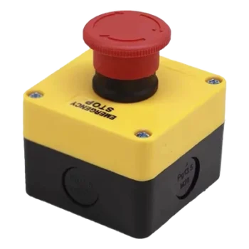 Botón de Parada Enclavado / IP40 / 24 VCC / 72 x 72 x 58 mm / Montaje Frontal / Barreras Vehiculares