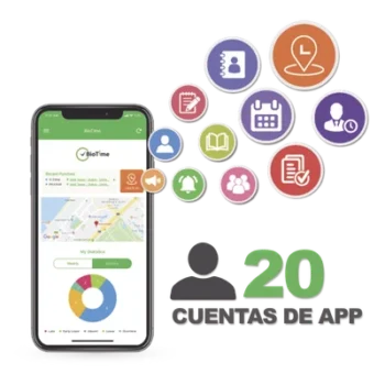 Licencia de Asistencia Móvil / 20 Usuarios / GPS y Fotografía / Integración BIOTIMEPRO / Operación Dual Empleado-Administrador