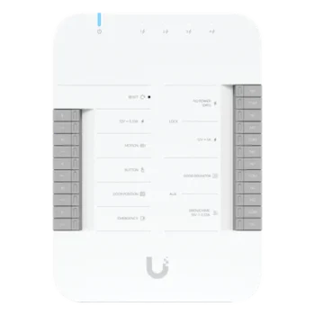 Controlador de Acceso IP / 2 Lectores / 2 Cámaras / 5 Puertos Gigabit / PoE++ 802.3bt / 4 Entradas de Sensor / 2 Terminales AUX