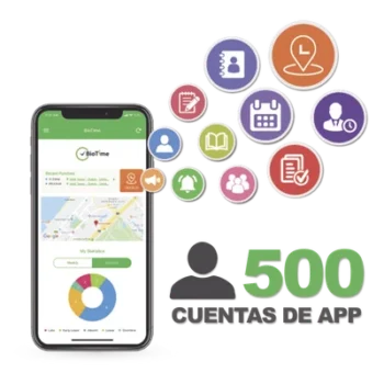 Licencia de Software / 500 Usuarios / Checada por Smartphone / GPS y Fotografía / Compatible con Software de Gestión Centralizada