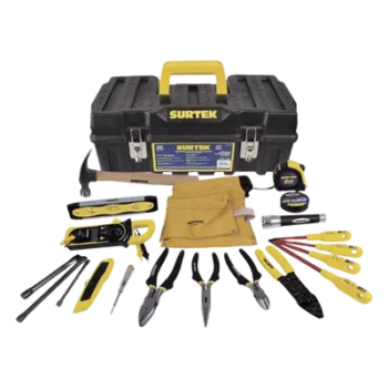 Juego de Herramientas para Electricista / 21 Piezas / Multímetro Digital de Gancho / Destornilladores Aislados 1000V / Caja Plástica 21" (53.3 cm)