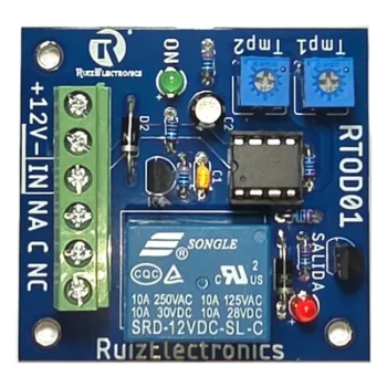 Tarjeta Temporizadora / Retardo 0-60 s / Duración 0-60 s / Alimentación 12VDC / Salida Relevador NA-NC-C / Indicadores LED